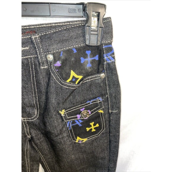 Ruthless Art Men’s Embellished Jeans Size 29x30 Black Streetwear Grunge City - Picture 4 of 12